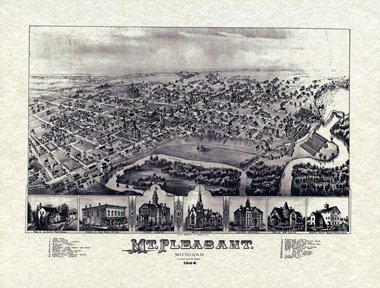 Birdseye View Drawing of Mount Pleasant