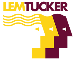 Lem Tucker Scholarship logo. Three profiles in succession in CMU colors, maroon and gold.