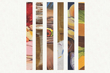 A series of painting segments. You can only see a small strip of the original painting.