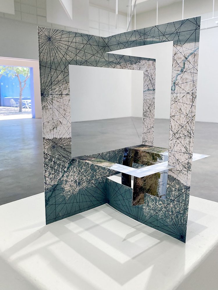 ARTWORK: Margaret Lejeune - Thirteen Hours to Fall (work-in-progress) Sculpture, Blue on White 