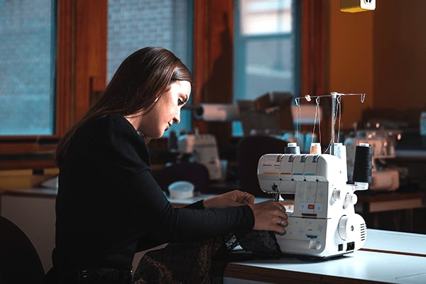 fashion student sewing