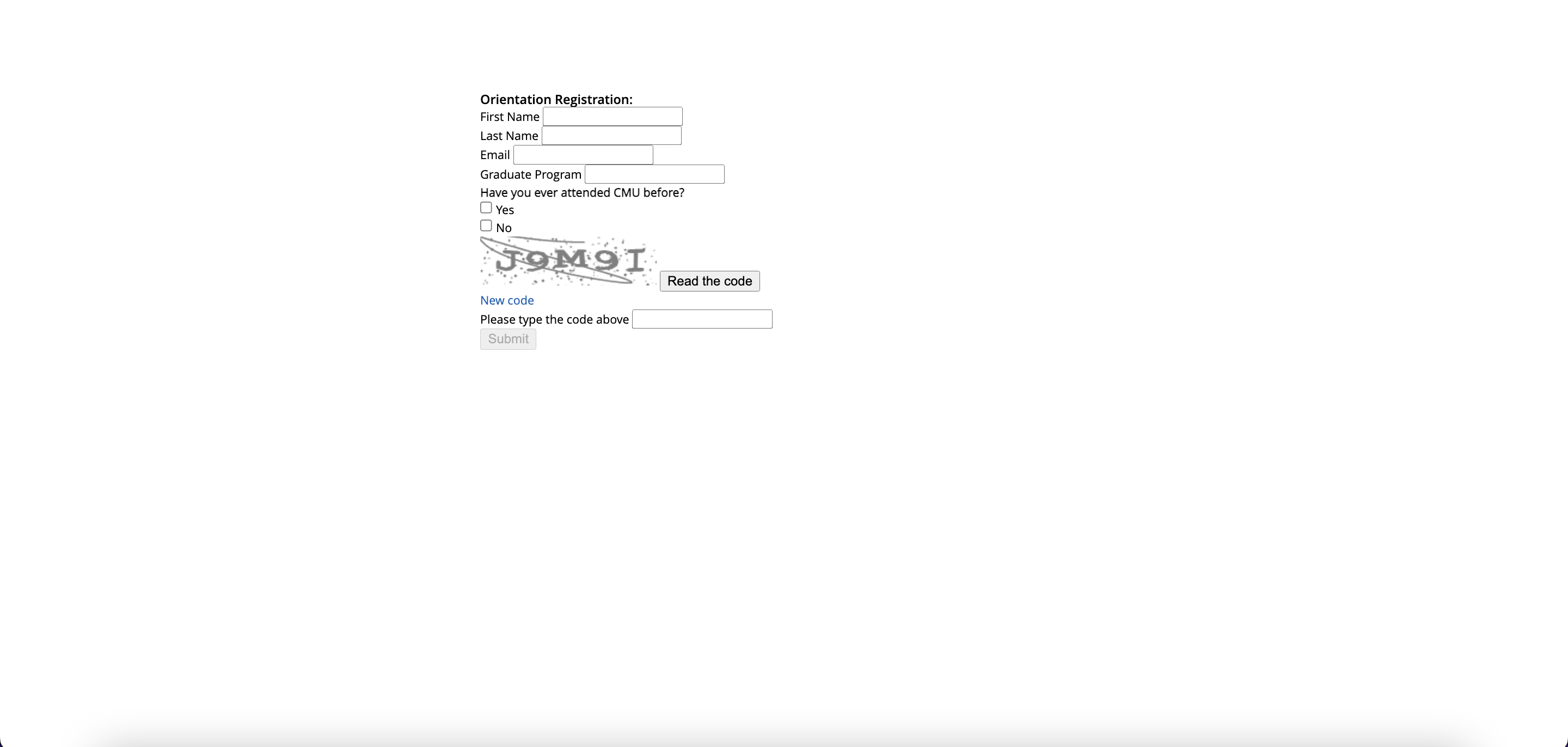 A screenshot of the page that loads when the