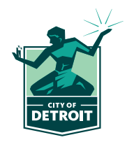 City of Detroit logo: the Spirit figure, a stylized emblem representing the city with the words City of Detroit below