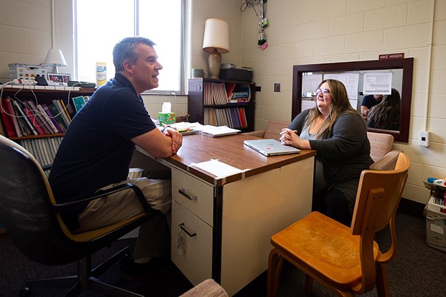Amy Ferguson and Dr. Mike Hixson research Evaluating Autocorrelation in Single-Case Designs during the McNair Research Institute 2025.